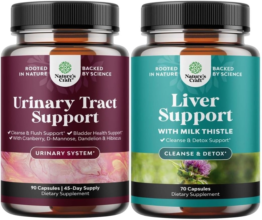 クランベリージュースパウダーと尿路の健康と肝臓サポートミルクアザミサプリメントとDandelionとDマンノーゼカプセルのバンドル