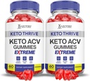 Justified Laboratories (2 Pack Keto Thrive Keto ACV Gummies Extreme 2000MG Keto Thrive Keto Gummies Apple Cider Vinegar Formulated with Pomegranate Beet Juice Powder B12 Vegan Non GMO 120 Gummys
