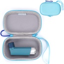 MGZNMTYの喘息の吸入器のホールダーの箱、貯蔵および旅行大人および子供(ONLY CASE)のための便利な吸入器箱(青)