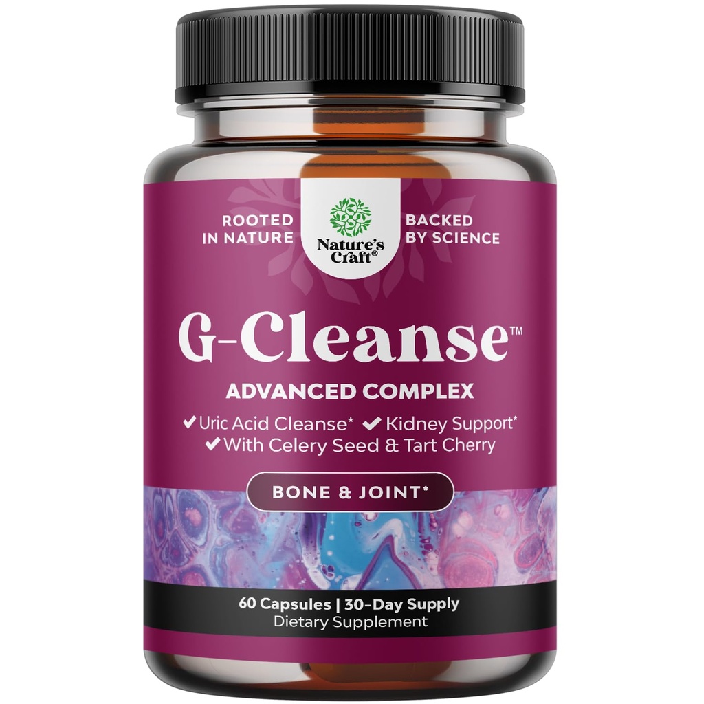 性質の技術G-Cleanseの尿酸の補足-接合箇所及び腎臓サポートのための尿酸の洗剤- Chanca Piedra、タルトのチェリーのエキス、Celeryの種のエキスのカプセルが付いている腎臓の洗剤- 60の計算