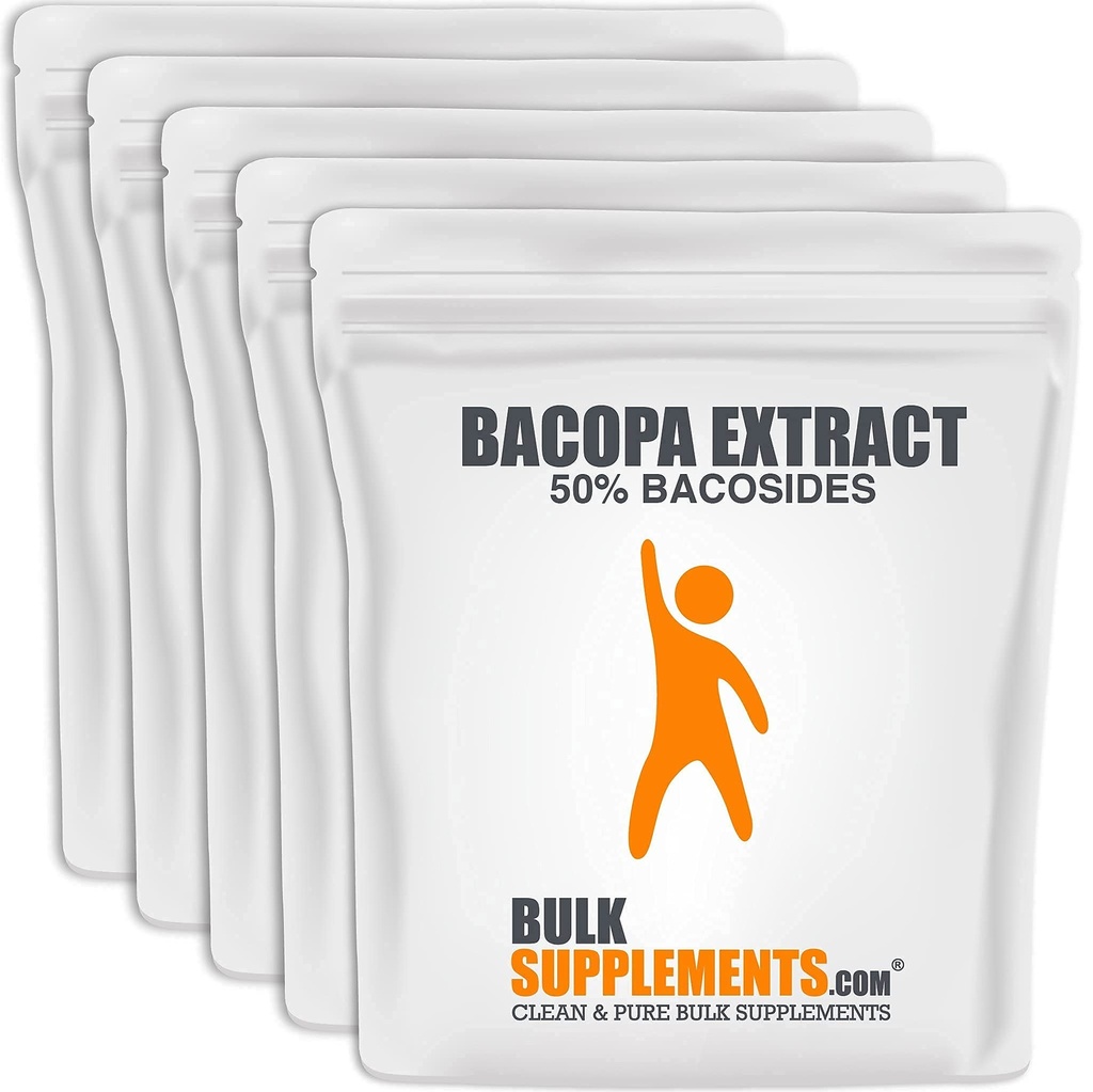 BulkSupplements.com Bacopaエキスパウダー - Bacopa Monnieriサプリメント、Bacopaパウダー - Bacopaサプリメント、ビーガン&グルテンフリー、給餌ごとに500mg、5kg(11ポンド)(5パック)