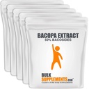BulkSupplements.com Bacopaエキスパウダー - Bacopa Monnieriサプリメント、Bacopaパウダー - Bacopaサプリメント、ビーガン&グルテンフリー、給餌ごとに500mg、5kg(11ポンド)(5パック)