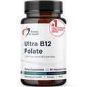 健康の超メチル化されたB12 +メチルの葉酸塩のための設計-ビタミンB12のMethylcobalaminおよび葉酸塩の補足、NerveのためのAdenosylcobalamin及び5-MTHF、細胞エネルギー+メチル化サポート(90のカプセル)
