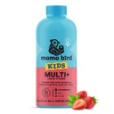 最高の巣のウェルネスキッズ液体マルチビタミン:メチル化されたビタミン、全食品、ビーガン、B12、グルテンフリー、非GMOメチルフリー、免疫サポート付きの子供のための毎日の液体ビタミン - イチゴ味、16oz