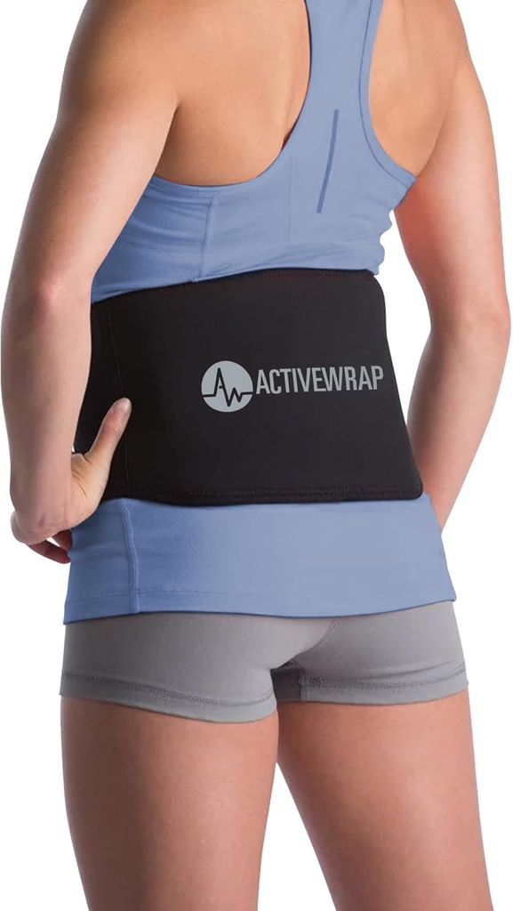 ActiveWrap - 背中の痛み、腫れ、捻挫、スパズム、緊張などの回復可能なアイスパックのためのバックアップアイスパック、ホット&コールドセラピー、小型/中