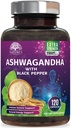 Ashwagandhaは2100mgを補います - 最高の吸収のための黒いペッパーが付いている余分強さのAshwagandhaの粉及び根のエキス、女性及び人のための草の酸化防止補足、ビーガン、非GMO - 120のカプセル