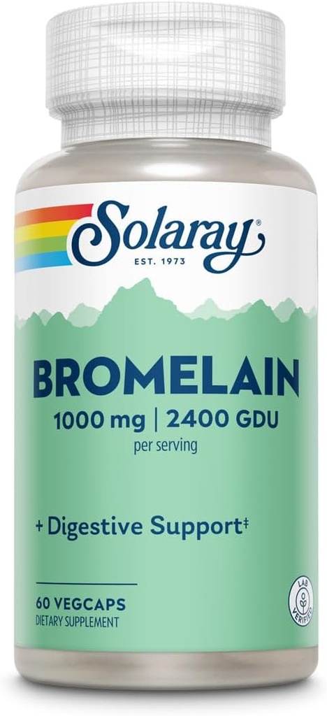 Solaray - Bromelain Extra Strength 500mg。 - 60カプセル