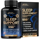 大人550mgのための眠る丸薬 - メラトニン3mg   睡眠のためのヴァレリアンルート | L-テアニン | マグネシウム - 天然睡眠補助食品 - 残りサポートを形成するノンハビット - アメリカ製 - 1 /日、2ヶ月の供給