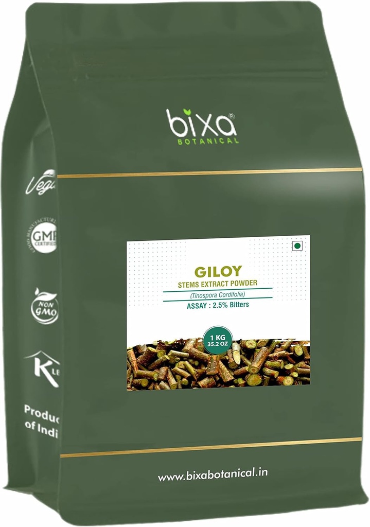 bixa BOTANICAL GILOY (GUDUCHI/TINOSPORA CORDIFOLIA) Dry Extract - 2.5% Bitterness by GRAVIMETRY (1KG (Pack of 1))