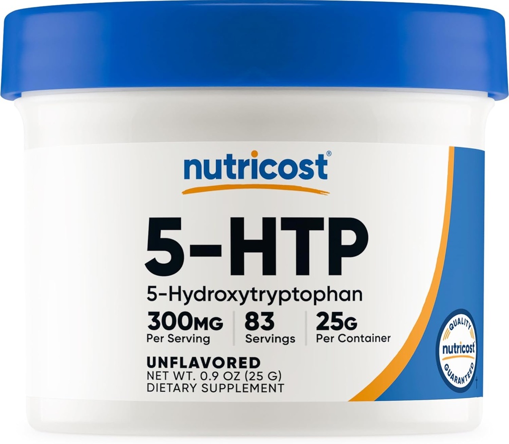 Nutricost 5-HTP パウダー 25 グラム(300mg/サービング) - グルテンフリー&非GMO、純粋な 5-htp