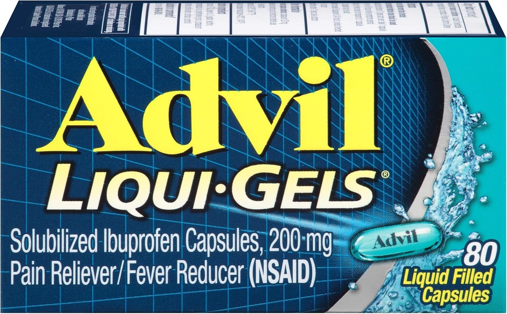 Advilの痛みのReliever/Feverの減力剤、200mgのSolubilized Ibuprofen (80カウントのLiquiゲルのカプセル、2)のパック