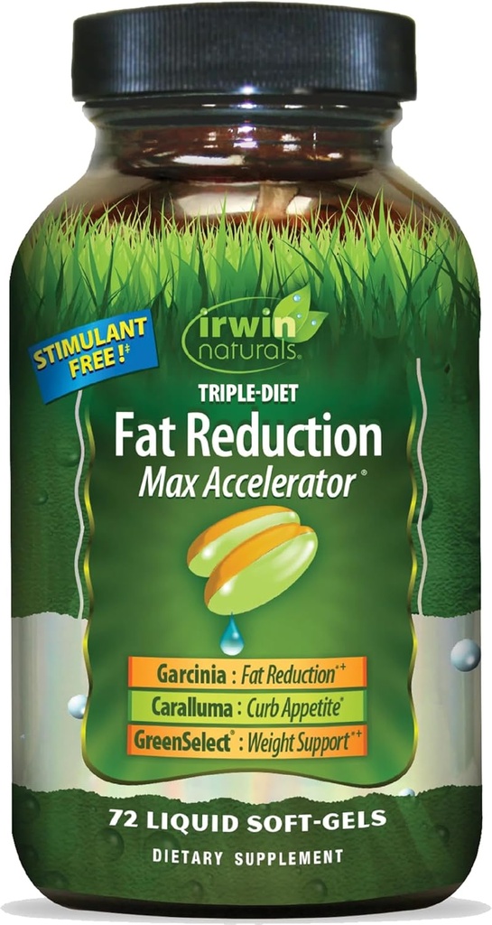 Irwin Naturals Triple-Diet Fat Reduction Max Accelerator - Supports Healthy Weight Management - 72 Liquid Soft-Gels