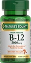 Nature's Bounty Vitamin B12、エネルギー代謝と神経系の健康、5000mcg、40クイック解体タブレットをサポート