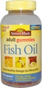 Nature Made Fish Oil Gummies、150 Softgels 値サイズ、ハートヘルシーオメガ 3s 57 mg、おいしいイチゴ、レモン、オレンジ