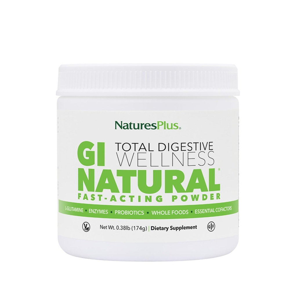 Natures Plus GI Natural Drink Powder - 6.14 Ounce、ベジタリアンパウダー - 消化のウェルネスの栄養補助食品 - プロバイオティクス、プレバイオティクス、酵素 - グルテンフリー - 30サービング