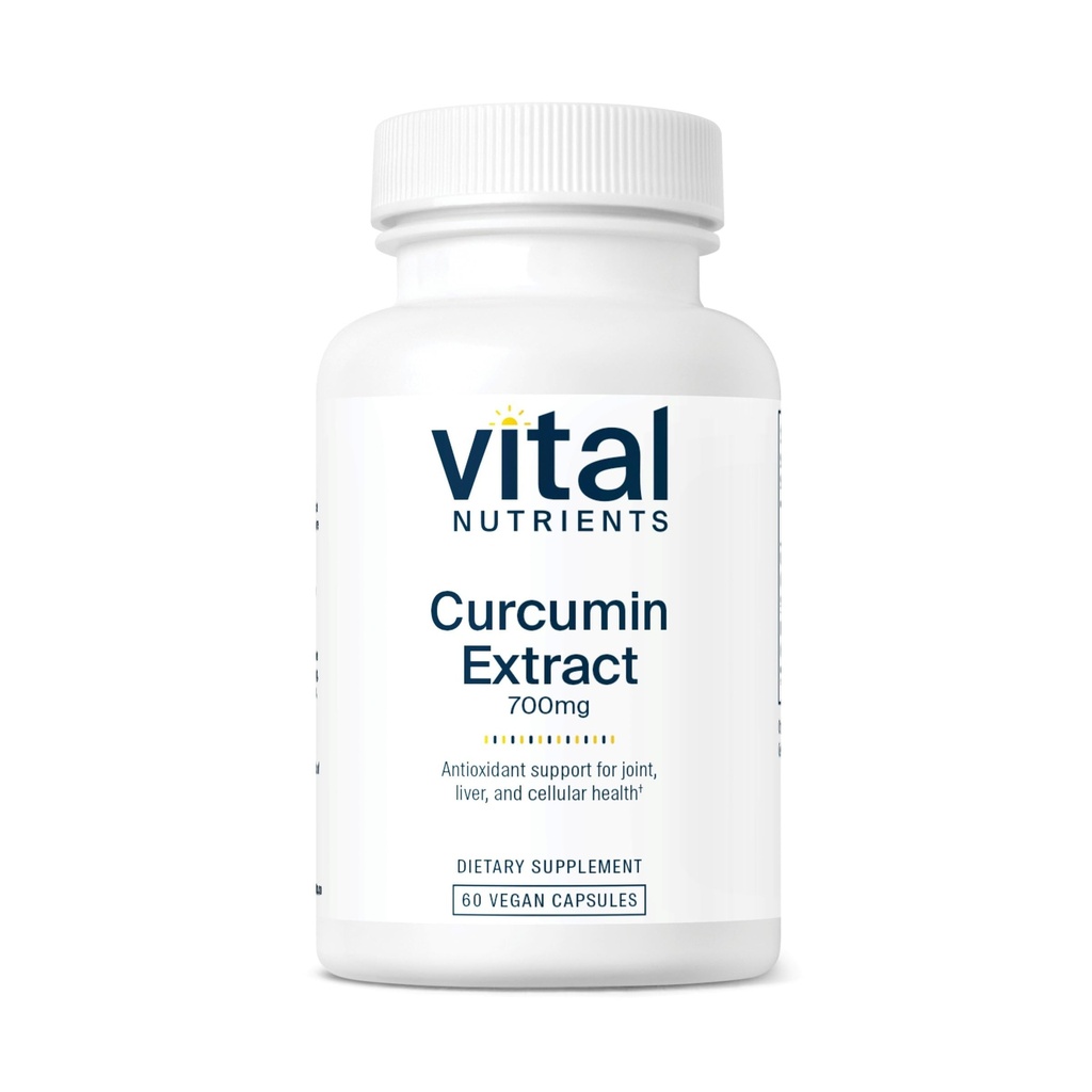 Vital Nutrients Curcumin Extract 700mg | ビーガンクルクミンサプリメント 黒胡椒エキス | 関節、肝臓、および細胞の健康のための酸化防止サポート | グルテン、酪農場、大豆フリー | 60カプセル