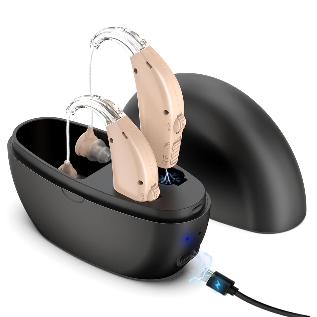 シニアのための補聴器, T TESTRUST 充電式補聴器 デジタル, 背後-The-Ear BTE 耳のエイド, ノイズリダクション付き大人の健全な増幅装置, 難聴のための保存, OTC, 1 ペア