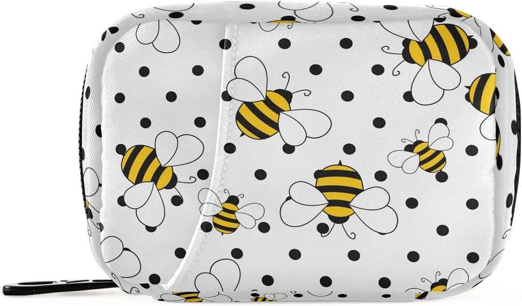 Polka Dots Pill Box 7 Day Pill Case Travel Pill Organizer Bag with Zipper ポータブルウィークリーケース ビタミンサプリメントホルダーのコンパクトサイズ