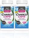 Charcocapsは膨らみ及び鼓動のための速い代理のガス救助を薬剤の自由な解毒の活動化させた炭方式、100カプセル、30日の供給、2のピンク パックを乾燥させます