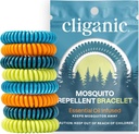 大人のためのCliganic 20のパックのMosquito Repellentのブレスレット及び子供-自然なDEET-Freeバンド、個人的に包まれる