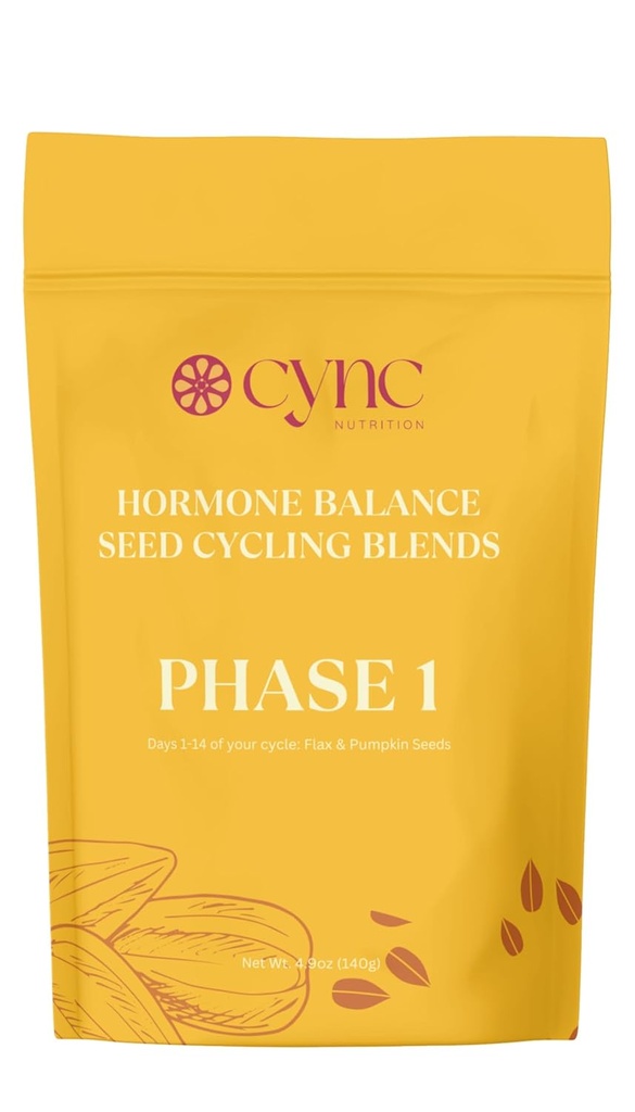 Organic Seed Cycling Kit | PMS PCOS and Endometriosis Relief | Cycle syncing kit Soothe Cramps, Hormonal Acne, Mood Swings and General PMS | PMDD Support | 100% Plant Based | Progesterone Support