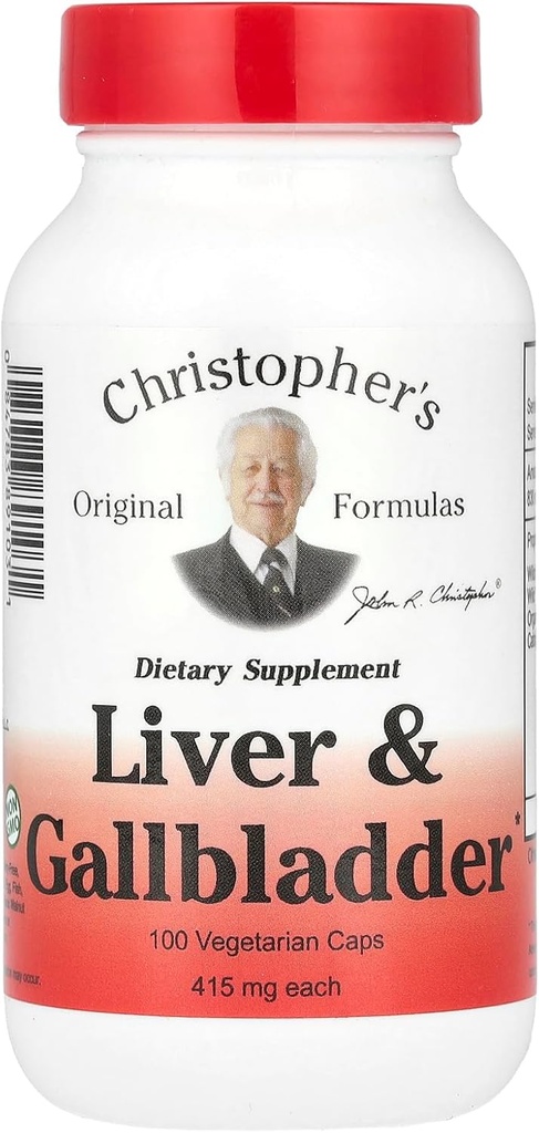 クリストファーの肝臓とギャブラダー - 440 mg - 100 ベジタリアンカプセル