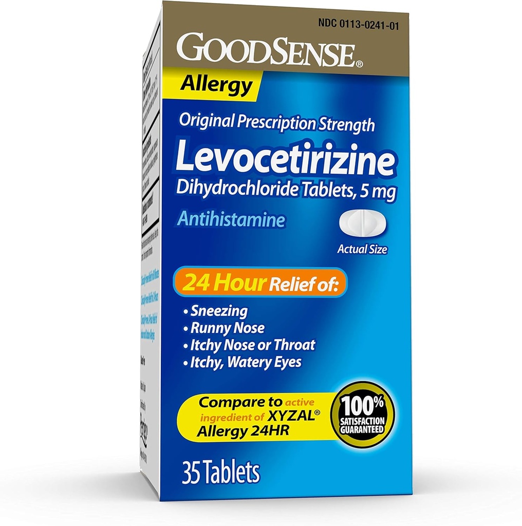 よい感覚のLevocetirizineのDihydrochlorideのタブレット、Antihistamine、5つのmg、35の計算(パッケージ1)