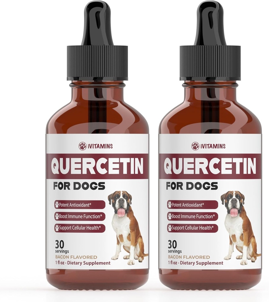 Quercetin for Dogs | Dog Allergy Relief | Quercetin for Dogs Allergies | Dog Allergy | Quercetin | Dog Allergy Support | Quercetin Dog | Dog Allergies | Quercetin Supplements | Bacon Flavor (2 Pack)