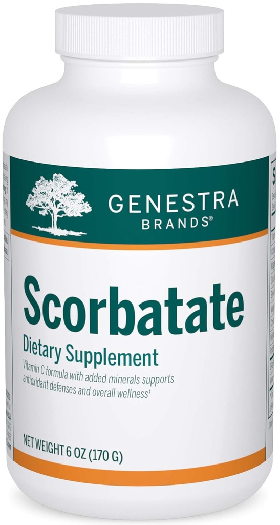 GenestraブランドScorbatate | ビタミンC 骨、皮膚、筋肉、免疫、正常な傷治癒をサポートする組み合わせ | 6 オンス