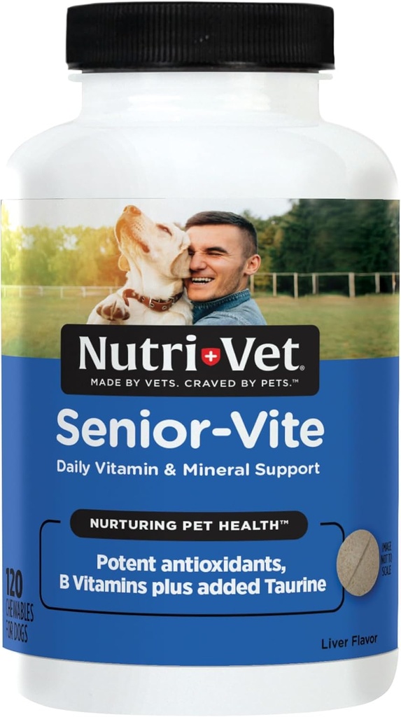 Nutri-Vetシニアフィットマルチビタミン、犬用サプリメント、免疫サポート、ペット用品、犬用ビタミン、シニアエッセンシャル、米国製、ペット用マルチビタミン、120カウント