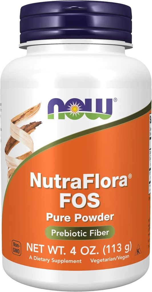 NOWフーズサプリメント、NutraFlora FOS(Fructooligosaccharides)ピュアパウダー、プレバイオティックファイバー、4-Ounce