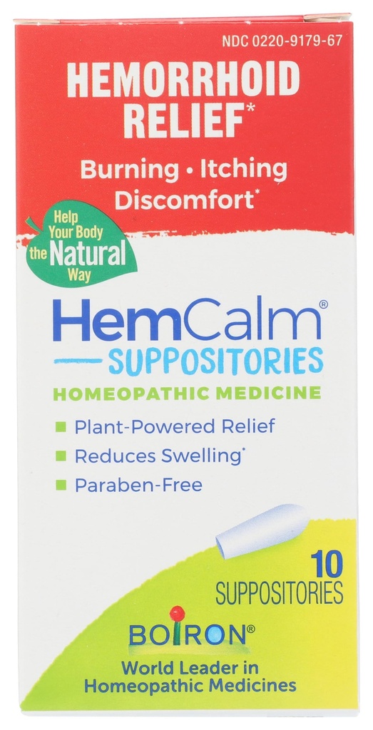 痛み、かゆみ、または不快感の痔核救済のためのボイロン HemCalm Suppositories - 10 カウント