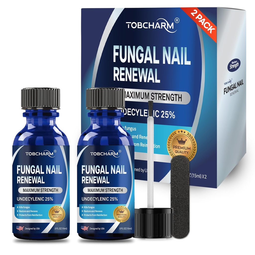 爪真菌の治療 25% Undecylenic 酸とティーツリー オイル、爪と爪のための爪真菌治療、損傷した爪と厚い爪のための抗真菌爪治療 - 2個