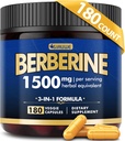 Berberineの補足、高力Berberine 1500MG、180の帽子-プラスのCitrus Bergamot、Berberine HCIの根の補足-メタボリック、AMPKサポート健康な重量管理-ビーガン、有機性、非GMO