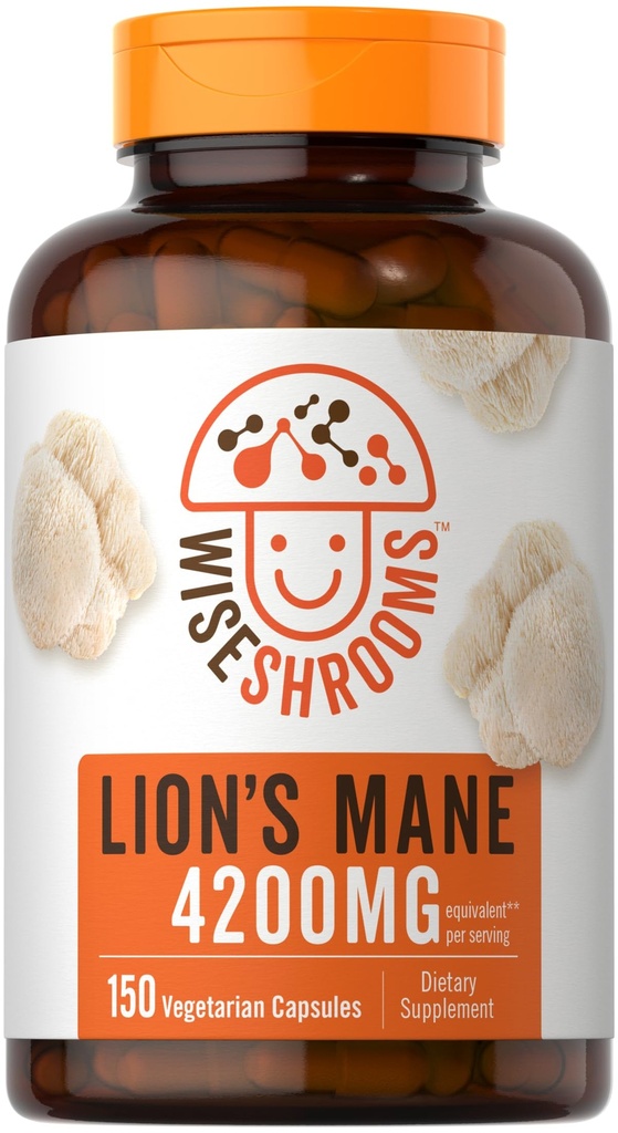 キャラリアライオンズマネサプリメントカプセル4200mg | 150カウント | ベジタリアン・ノンGMO・グルテンフリー | ウィズシュルーム