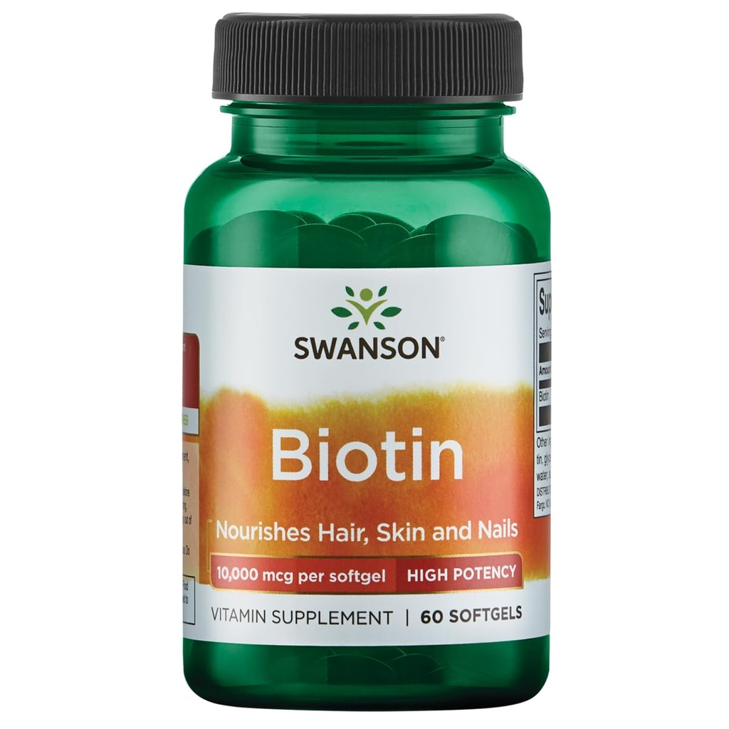 スワンソンの極度の強さのBiotinのビタミン10000のmcg 60のSgels