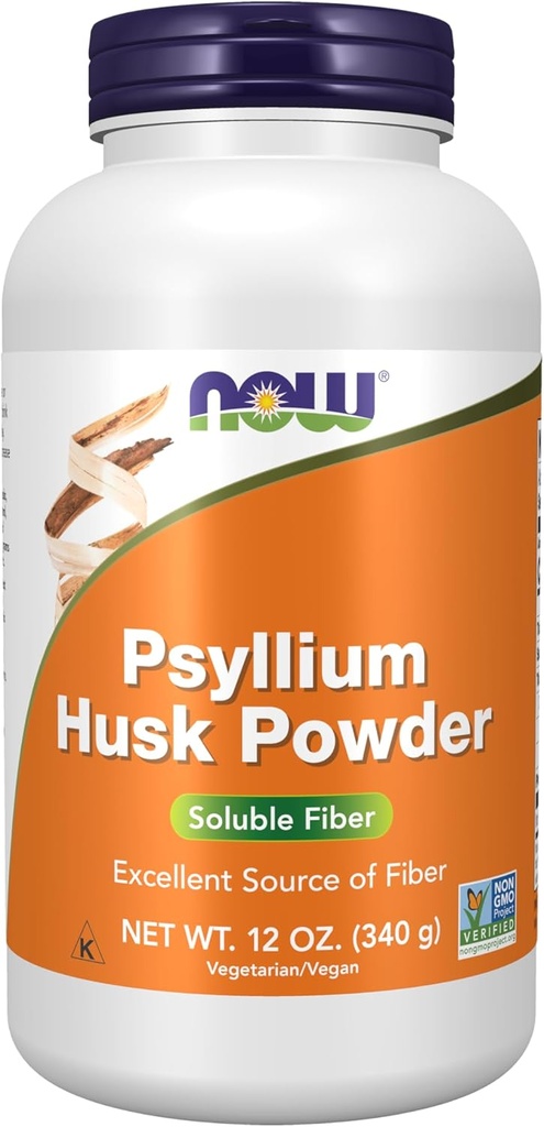 NOW Foodsは、Psyllium Husk Powder、非GMOプロジェクトを検証、Soluble Fiber、12-Ounceを補います