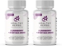 ヘルシーハーブ ワイルドクラフト エルダーベリーシーモス カプセル | 2600mg アイリッシュシーモズ + エルダーベリーエッセンシャルブレンド | US-Made, ビーガン, 非GMO, イージースワロ (2パック)