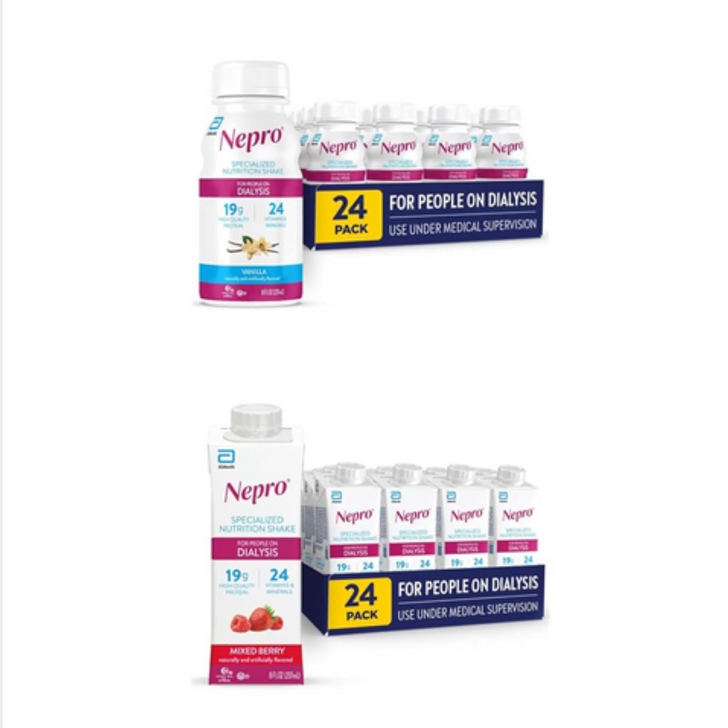 糖尿病、バニラ、8 の fl の oz、(24 のパック) の人々 のための Nepro の栄養のシェーク、混合されたベリー、8 の Fl の Oz (パッケージ 24)   合計 48