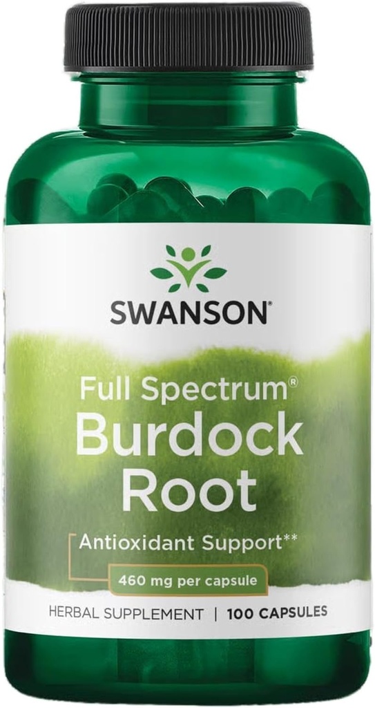 Swanson Burdockの根の腎臓及び肝臓サポート - Detoxの皮はボディからの毒素を取除くのを助けます - 健康な蜂および健康な免疫システム-草の酸化防止補足(460のmg 100のカプセル)を支えて下さい