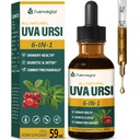 Uva ウルシ ベアベリー 自然利尿ドロップ, 尿の健康 & キドニー クレンジング デトックス ハーブ サプリメント サポート UTI & 水 Away, エキス W/Dandelion ルート クランベリー, アルコールフリー チンチ.2oz