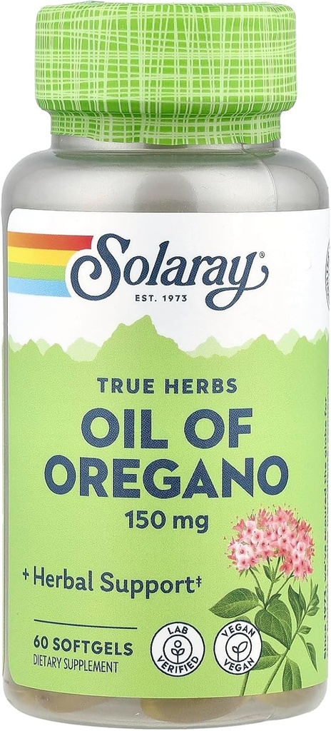 オレガノの補足、150のmg、60の計算のSolarayオイル