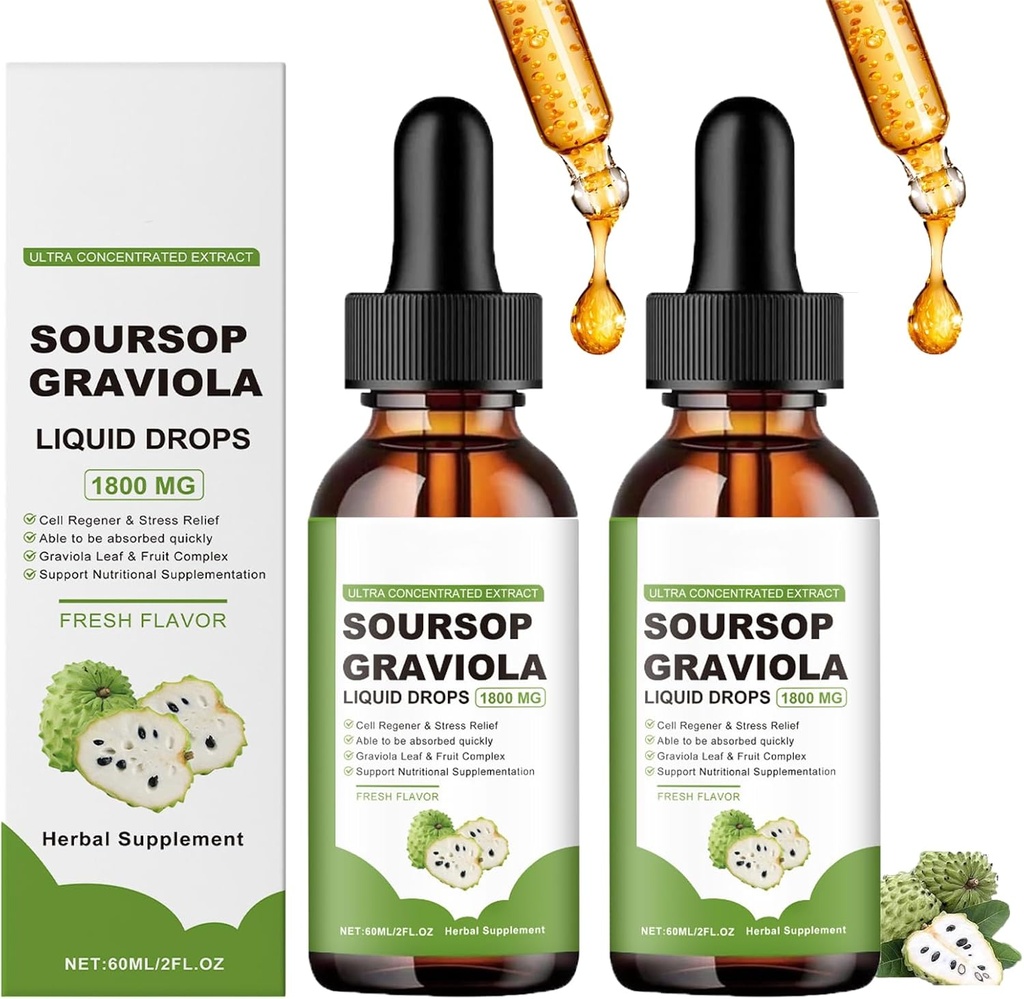 Naturesoursoursoursapの純粋で有機サワーソップのエキス、癌、サワーソップのビターの液体、サワーソップのグラビオラの液体は1800mg、草の商品、自然な味を低下させます(2)