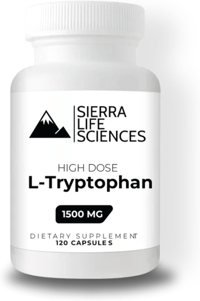 1500mg 高用量 L-Tryptophan 最大 へ 飲みやすいカプセル | グルテンフリー、非GMO | 40 サービング (シングル)