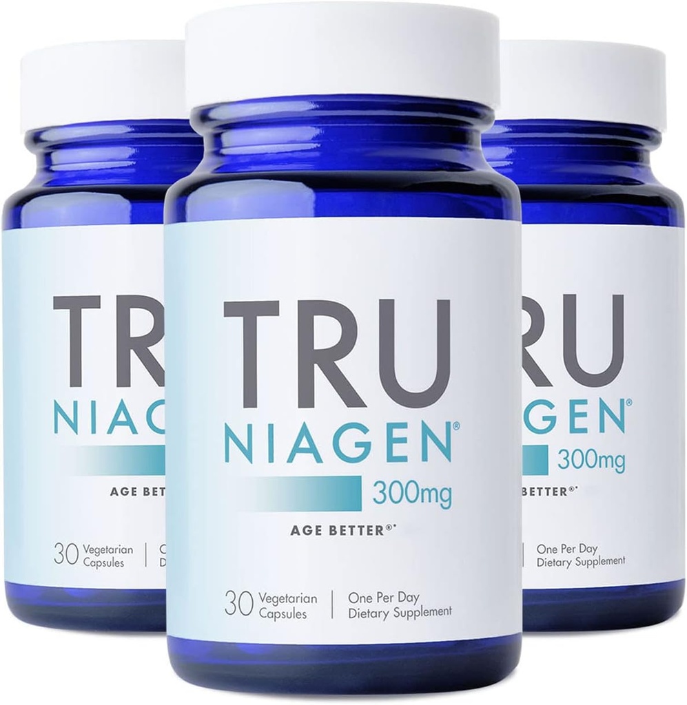 抗老化および細胞再生のためのTRU NIAGENの特許を取られたNADの補足、300mg Niagen、30のサービング|セルラーエネルギー、頭脳、筋肉を支えて下さい|ニコチンアミドの肋骨(NR)は1日を服用します | 3本のびん