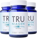 抗老化および細胞再生のためのTRU NIAGENの特許を取られたNADの補足、300mg Niagen、30のサービング|セルラーエネルギー、頭脳、筋肉を支えて下さい|ニコチンアミドの肋骨(NR)は1日を服用します | 3本のびん