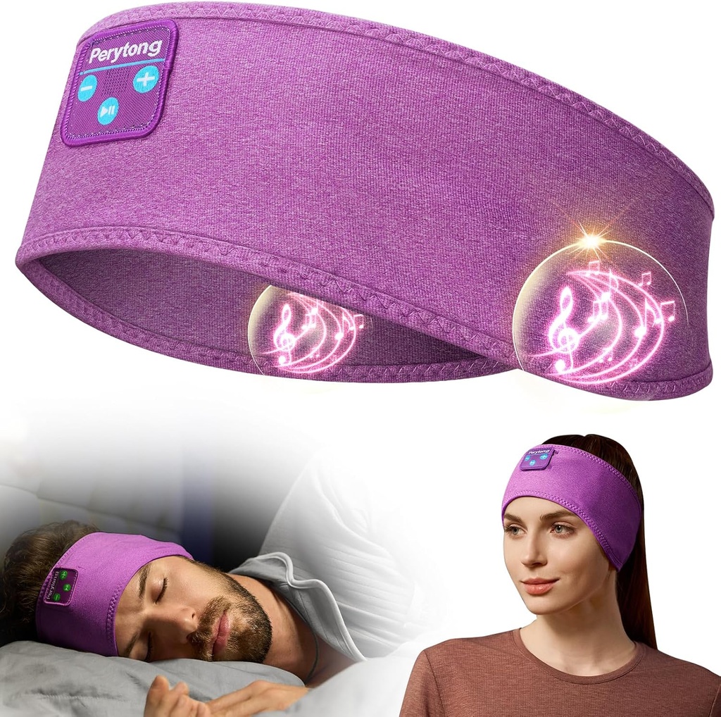 Perytongの睡眠のヘッドホーンBluetoothのヘッドバンド、スポーツの無線イヤホーンの睡眠のイヤフォン超薄型HDのステレオのスピーカーのヘッドホーンのための睡眠のワークアウトの連続した涼しいガジェットの独特なギフト