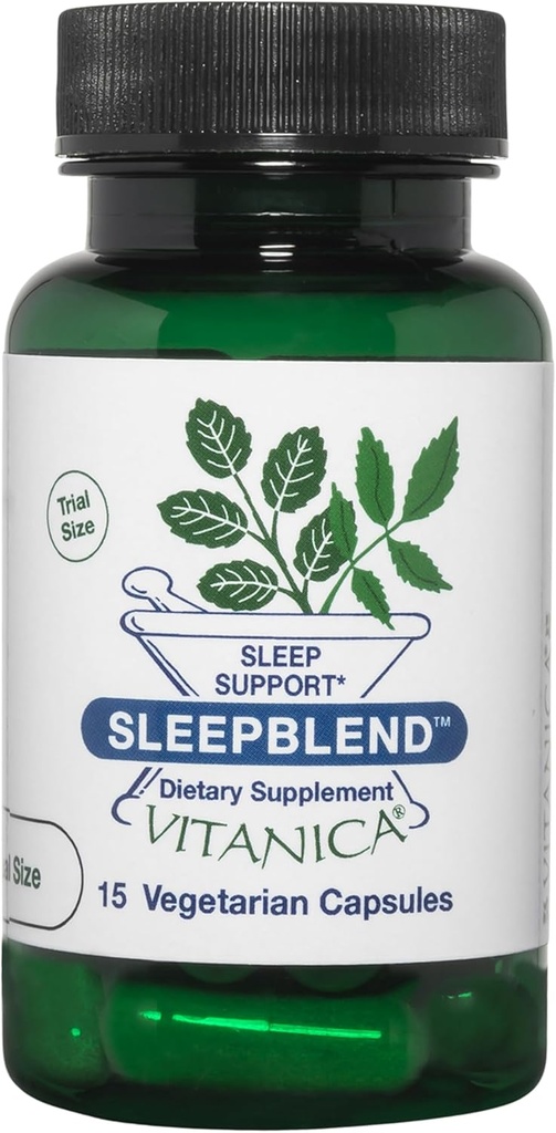 Vitanica SleepBlend - 女性のための睡眠&リラクゼーションサポート - メラトニン、バレリアンルート、ビタミンB2&B12&マグネシウム - プロロゴ - 15ビーガンキャップ