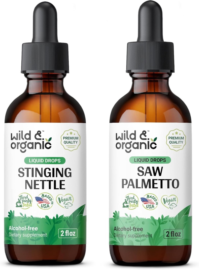 ワイルド & オーガニック スティング ネトル ルート チンキ 2 fl oz & ソー パルメット チンキ 2 fl oz