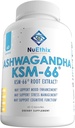 NuEthix 処方 Ashwagandha KSM 66, 500mg の KSM-66 ルート抽出物, 気分, ストレス, & 認知サポート, BioPerine ブラックペッパーエキス, Gluten Free, ベジタリアン, Non-GMO, & Dairy Free, 60 のサービング